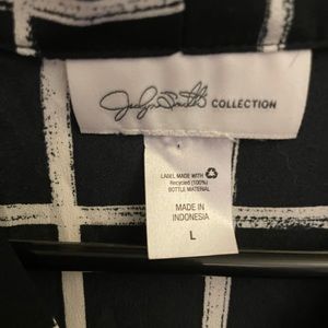 Checkered 3/4 black/white blouse